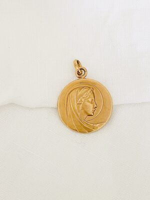 médaille ancienne de la vierge marie en or laminé fix
