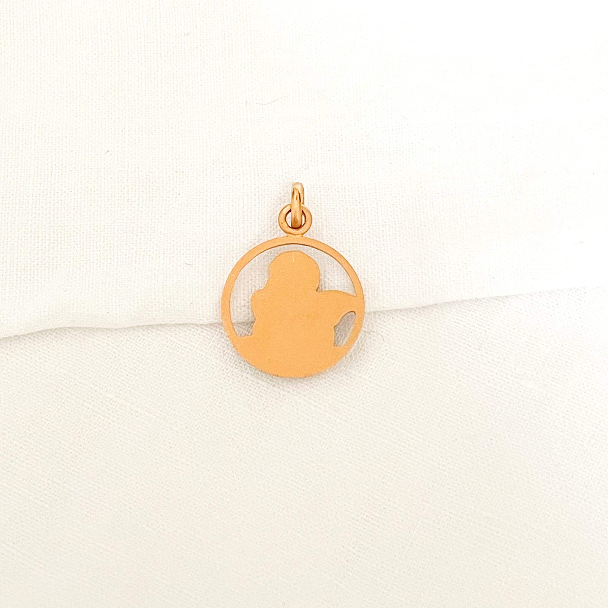 médaille ancienne de l'ange raphaël en or laminé fix