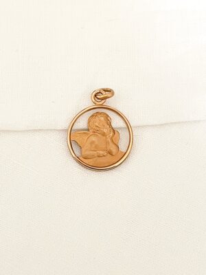 médaille ancienne de l'ange raphaël en or laminé fix