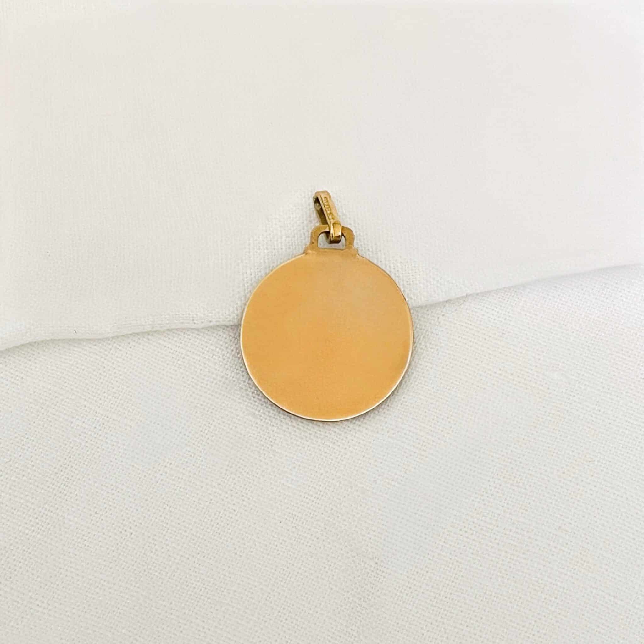 médaille ancienne du sacré coeur en or laminé fix