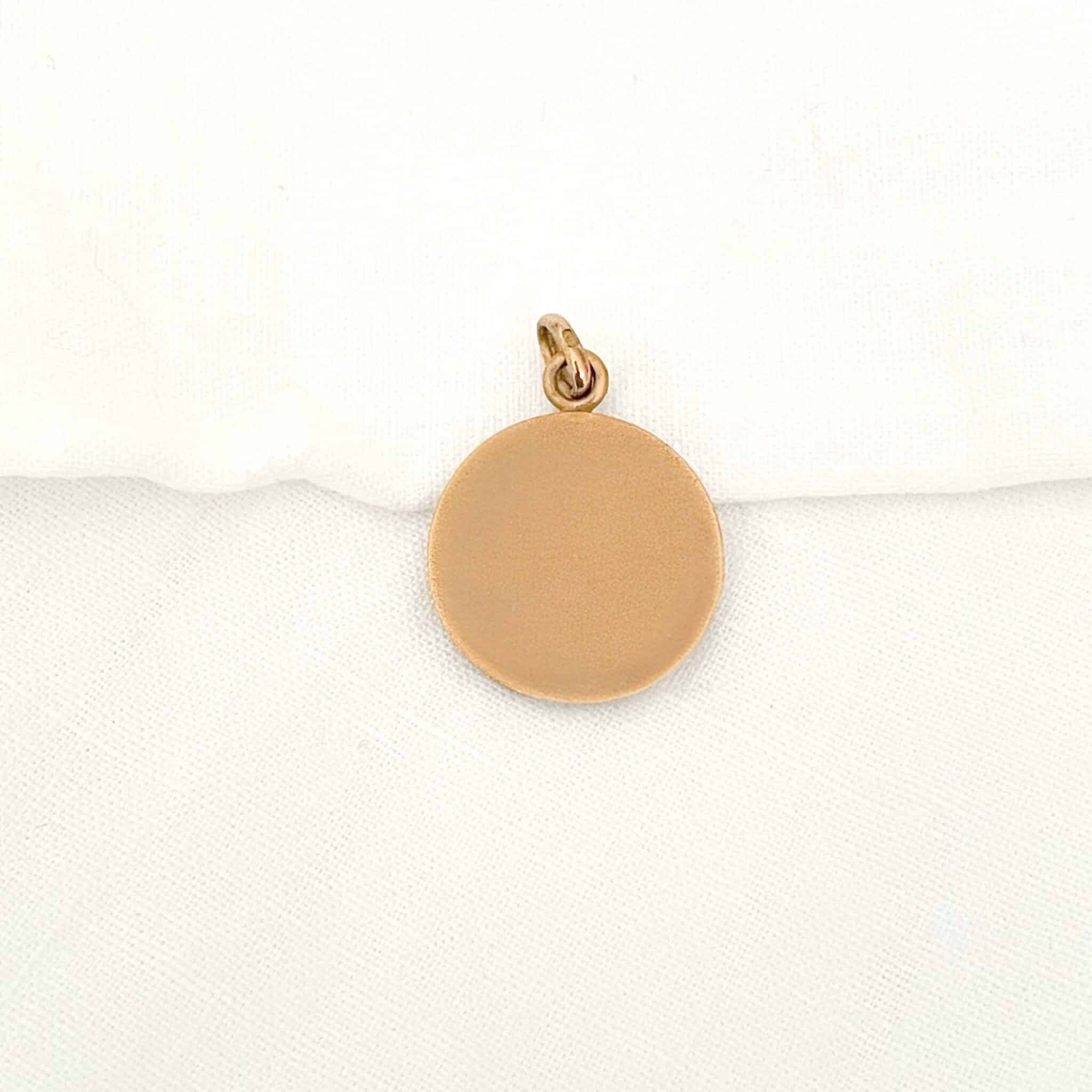 médaille ancienne de la vierge marie en or laminé fix