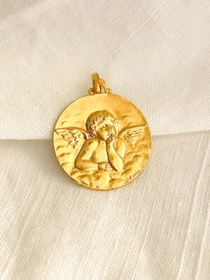 Médaille ancienne de l'Ange Raphaël en or