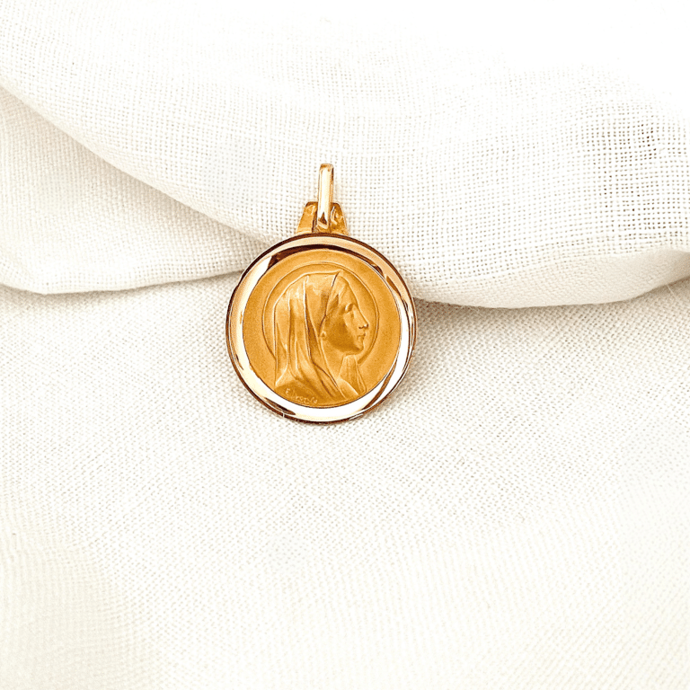 belle médaille or deux tons de la vierge marie (copie)