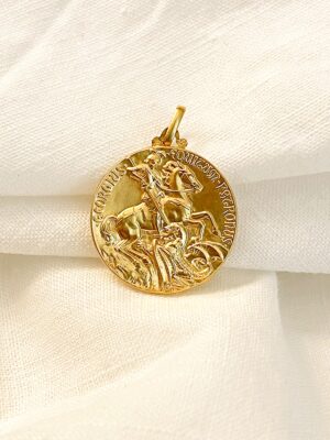 Médaille ancienne de St Georges en or 18 carats