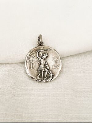 Médaille de Saint Michel en argent massif