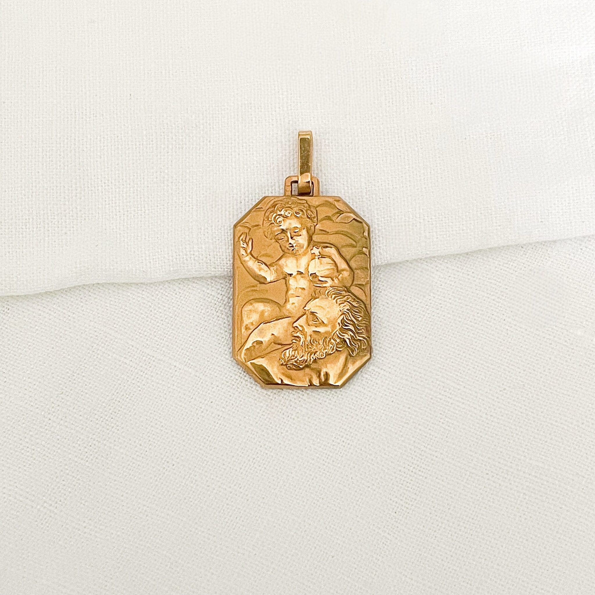 médaille octogonale de saint christophe